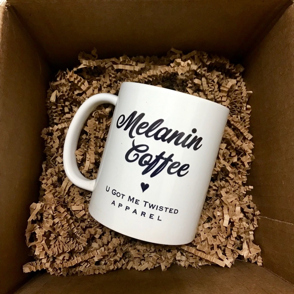 New White Coffee Cup - Melanin Coffee BLM.  Black Coffee Drinkers.